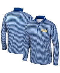 Colosseum Men's Blue Ucla Bruins Striped Quarter-Zip Sweatshirt