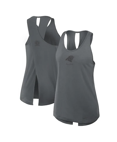 Nike Women's Gray Carolina Panthers Glory Crisscross Performance Tank Top