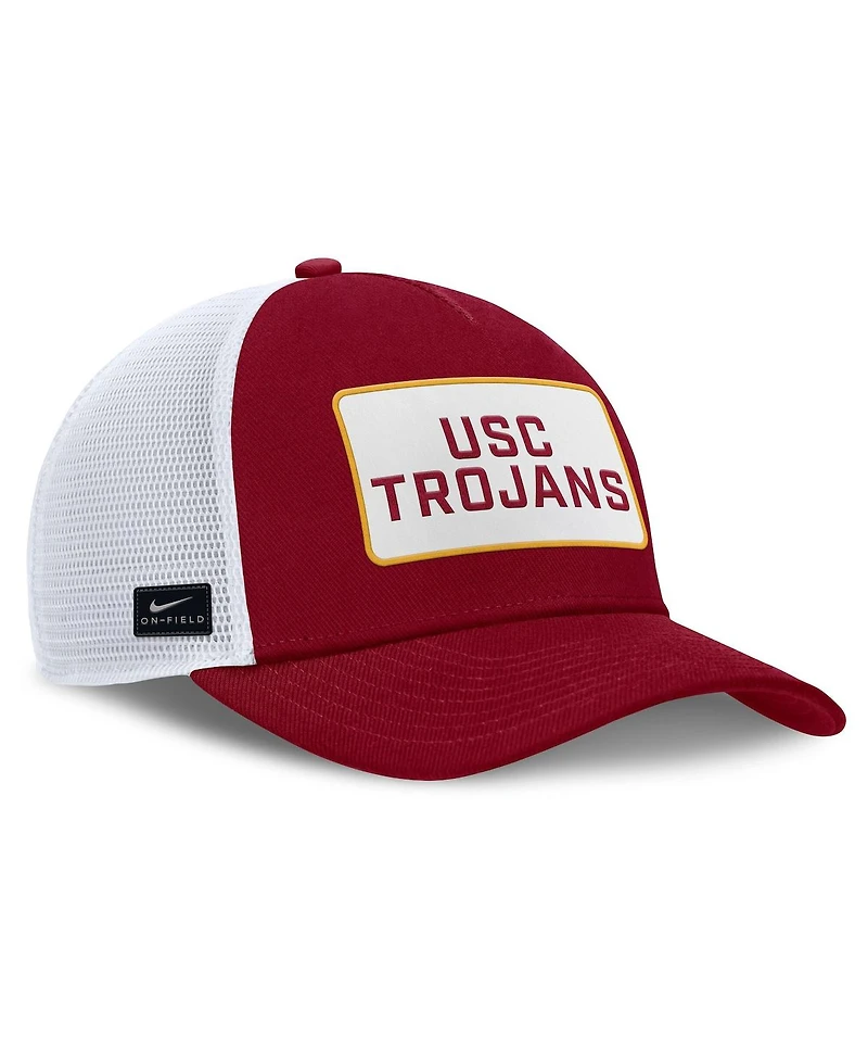 Nike Men's Cardinal/White Usc Trojans 2025 On-field Rise Patch Trucker Adjustable Hat
