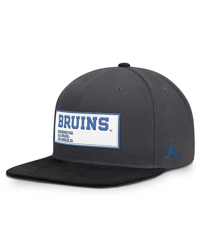 Jordan Men's Anthracite/Black Ucla Bruins 2025 On-field Patch Pro Dri-fit Snapback Hat
