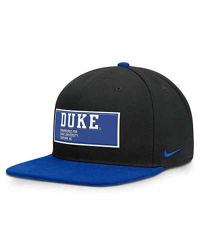 Nike Men's Black/Royal Duke Blue Devils 2025 On-field Patch Pro Dri-fit Snapback Hat