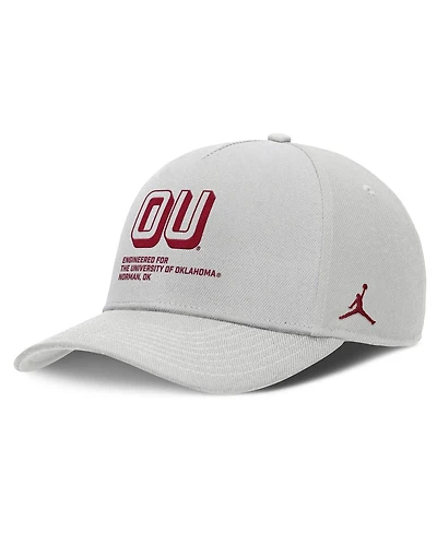 Jordan Men's Gray Oklahoma Sooners 2025 Sideline Dust Pinched Rise Adjustable Hat