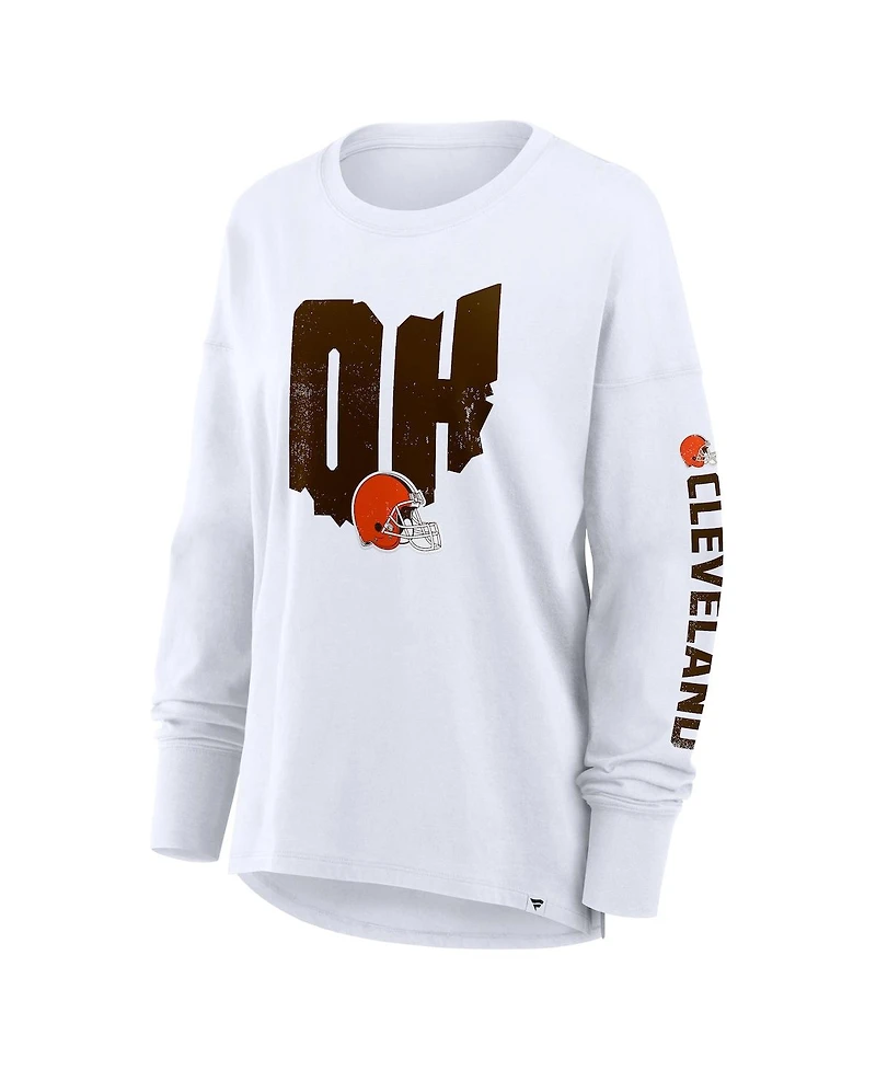 Fanatics Women's White Cleveland Browns Hometown Legacy Long Sleeve T-Shirt