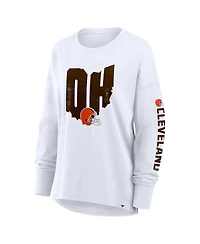 Fanatics Women's White Cleveland Browns Hometown Legacy Long Sleeve T-Shirt