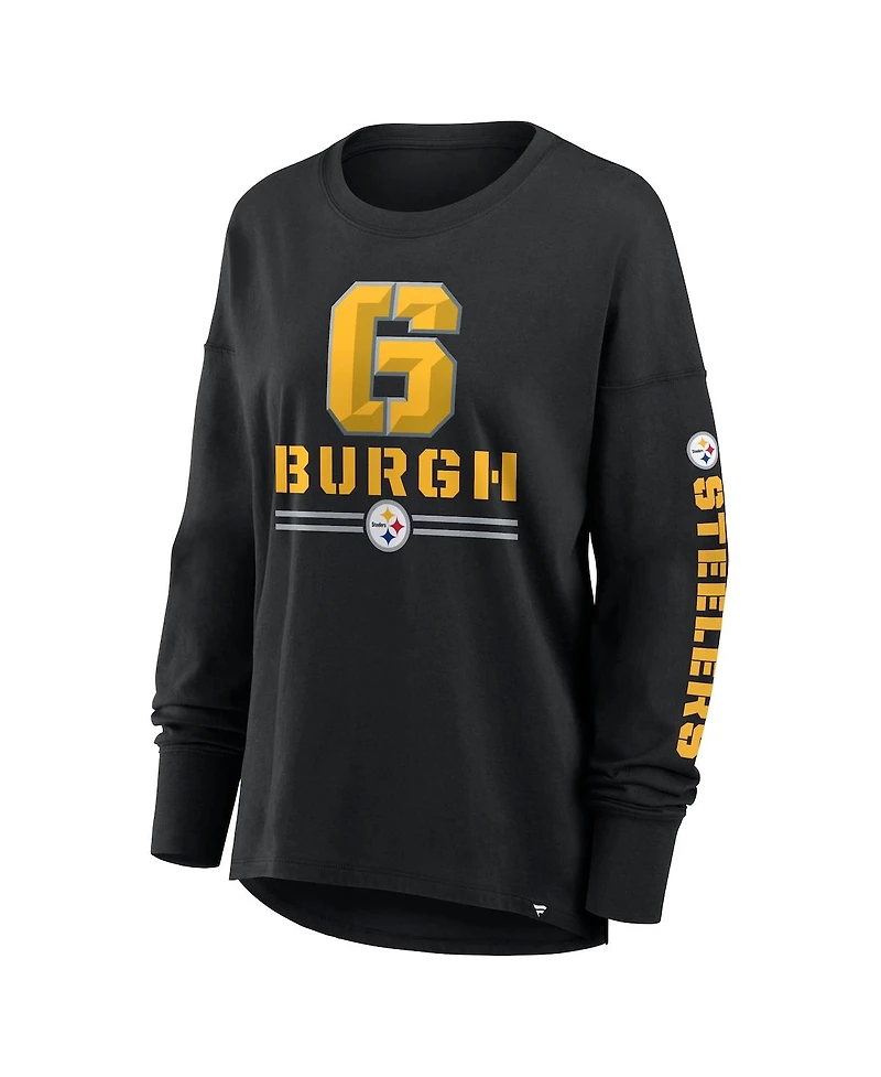 Fanatics Women's Black Pittsburgh Steelers Hometown Legacy Long Sleeve T-Shirt