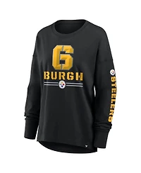 Fanatics Women's Black Pittsburgh Steelers Hometown Legacy Long Sleeve T-Shirt