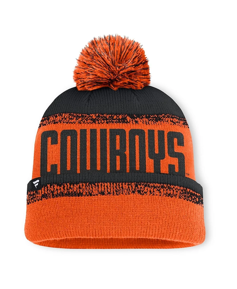 Fanatics Men's Orange/Black Oklahoma State Cowboys Thrive Cuffed with Pom Knit Hat