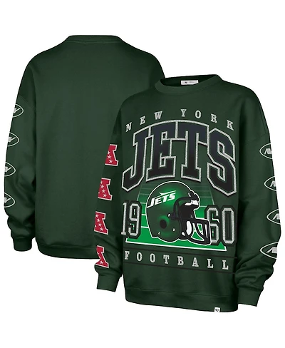 '47 Brand Women's Green New York Jets Go Big Oversized Pullover Sweatshirt