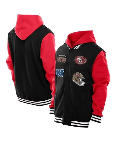 New Era Men's Black San Francisco 49ers Full-Snap Fleece Hoodie Jacket