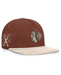 Fanatics Men's Brown/Cream Chicago Blackhawks Reminisce Vintage Adjustable Hat