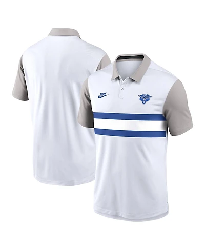 Nike Men's White/Gray Kentucky Wildcats Athletic Prep Legacy Logo Vapor Performance Polo Shirt