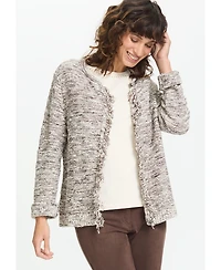 Olsen Fringe Trim Cardigan