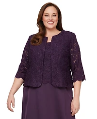 Alex Evenings Plus Lace Dress & Jacket