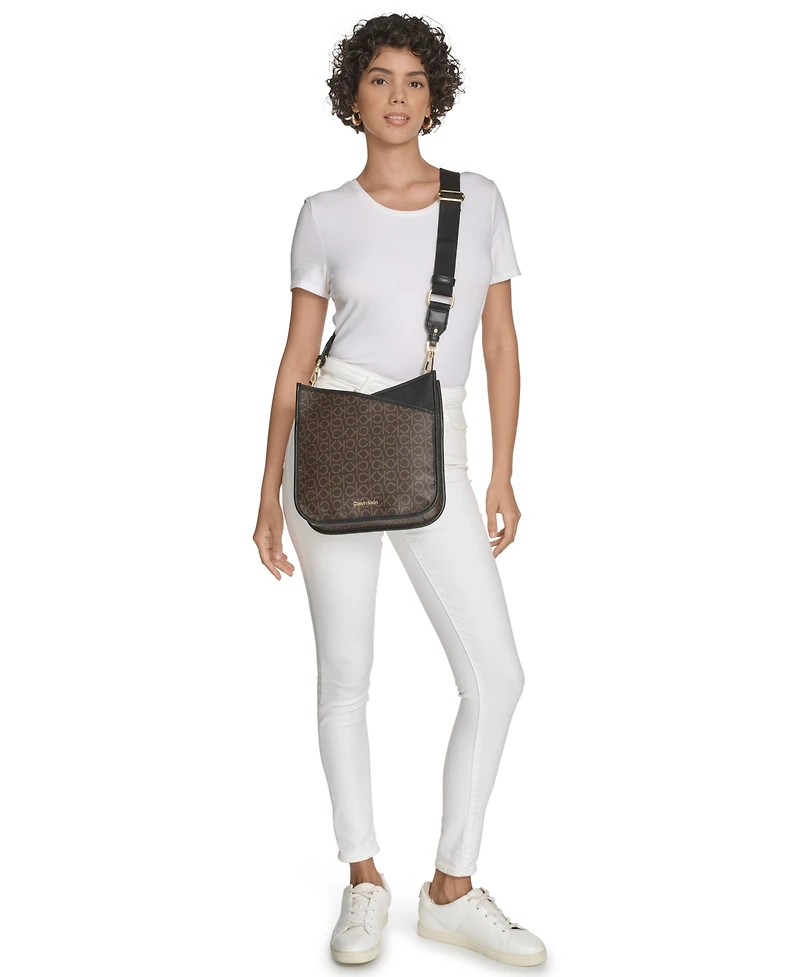 Calvin Klein Lyla Signature Adjustable Crossbody with Web Strap