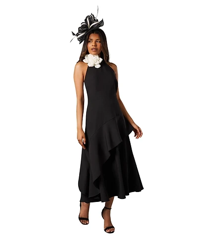 Coast Petite High Neck Corsage Midi Dress