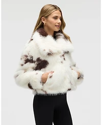 Nvlt Women's Luxious Cropped Faux Fox Fur Jacket