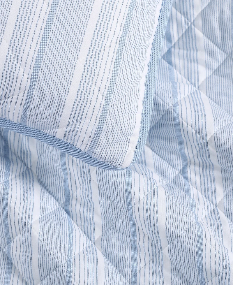 Tommy Hilfiger Sailing Stripe Cotton Reversible -Pc. Quilt Set
