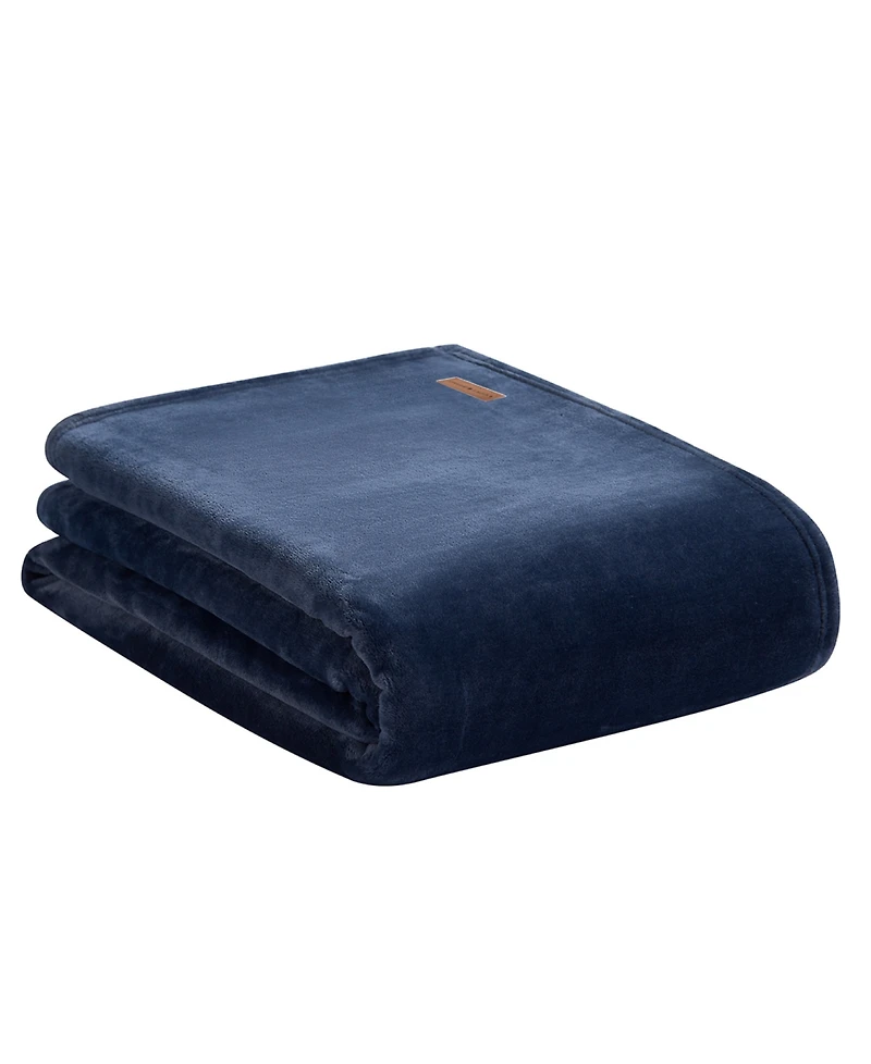 Lucky Brand Solid Plush Throw, 50" x 70"