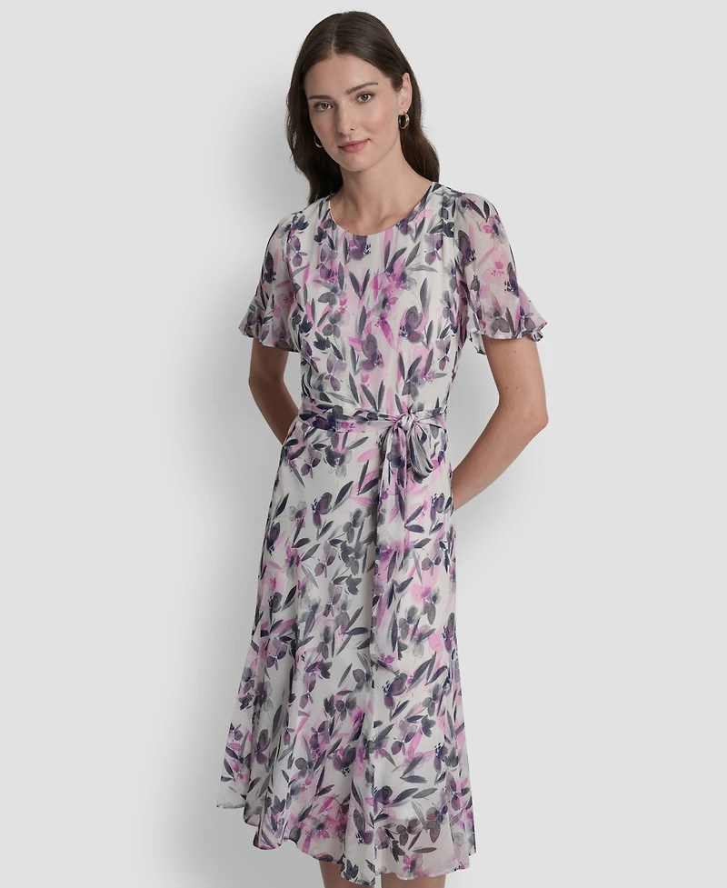 Dkny Women's Printed Midi Dress