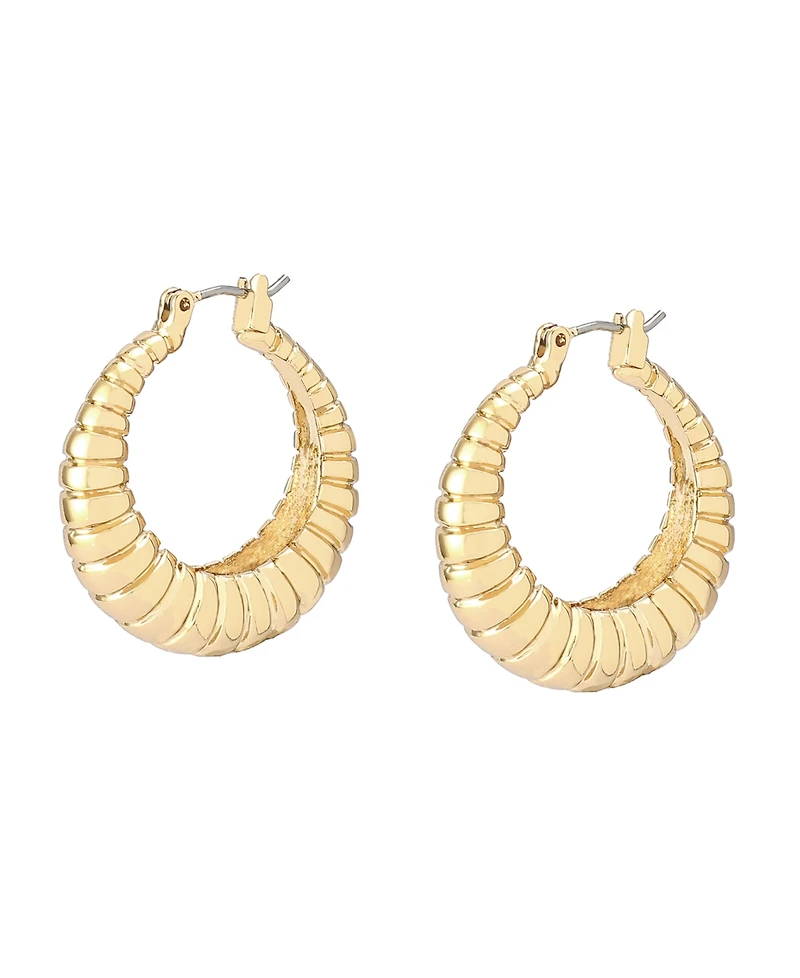 Robert Lee Morris Soho Ribbed Tube Hoop Earrings