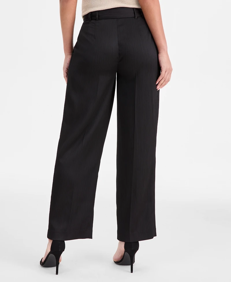 Tahari Asl Women's Crinkle-Satin Wide-Leg Pants