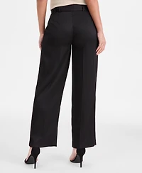 Tahari Asl Women's Crinkle-Satin Wide-Leg Pants