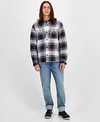 Sun + Stone Men's Mack Long Sleeve Snap-Front Plaid Shirt Jacket, Macy's Exclusive