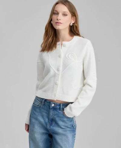 Now This Womens Bow Embroidered Cropped Cardigan Macys Exclusive