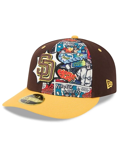 New Era Men's Brown/Gold San Diego Padres 2025 Mlb Diamond Hero Edition Low Profile 59FIFTY Fitted Hat