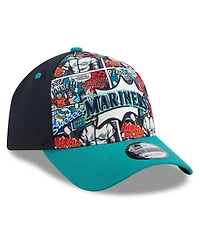 New Era Men's Navy/Teal Seattle Mariners 2025 Mlb Diamond Hero Edition A-Frame 9FORTY Adjustable Hat
