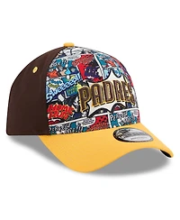 New Era Men's Brown/Gold San Diego Padres 2025 Mlb Diamond Hero Edition A-Frame 9FORTY Adjustable Hat