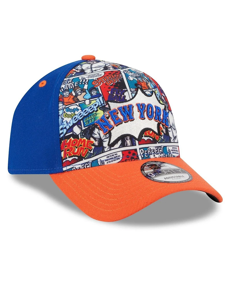 New Era Men's Royal/Orange New York Mets 2025 Mlb Diamond Hero Edition A-Frame 9FORTY Adjustable Hat
