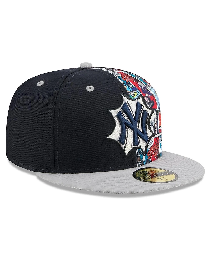 New Era Men's Navy/Gray York Yankees 2025 Mlb Diamond Hero Edition 59FIFTY Fitted Hat