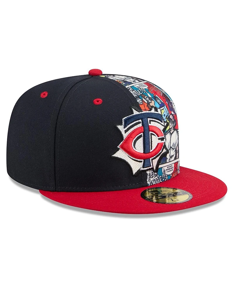 New Era Men's Navy/Red Minnesota Twins 2025 Mlb Diamond Hero Edition 59FIFTY Fitted Hat