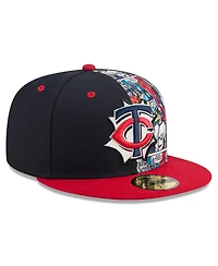 New Era Men's Navy/Red Minnesota Twins 2025 Mlb Diamond Hero Edition 59FIFTY Fitted Hat