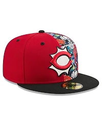 New Era Men's Red/Black Cincinnati Reds 2025 Mlb Diamond Hero Edition 59FIFTY Fitted Hat