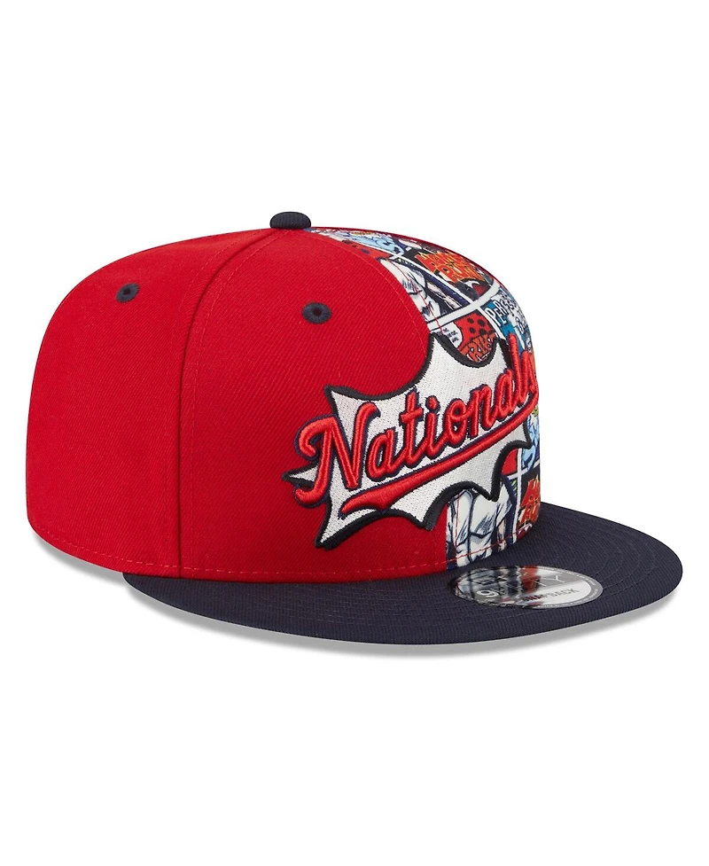 New Era Big Boys and Girls Red/Navy Washington Nationals 2025 Mlb Diamond Hero Edition 9FIFTY Snapback Hat