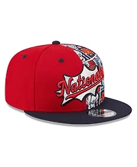 New Era Big Boys and Girls Red/Navy Washington Nationals 2025 Mlb Diamond Hero Edition 9FIFTY Snapback Hat