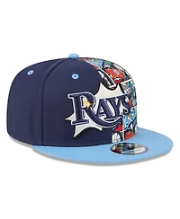 New Era Big Boys and Girls Navy/Light Blue Tampa Bay Rays 2025 Mlb Diamond Hero Edition 9FIFTY Snapback Hat