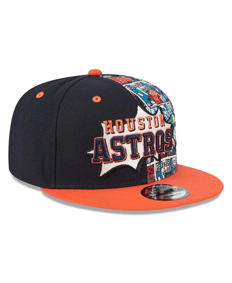 New Era Big Boys and Girls Navy/Orange Houston Astros 2025 Mlb Diamond Hero Edition 9FIFTY Snapback Hat