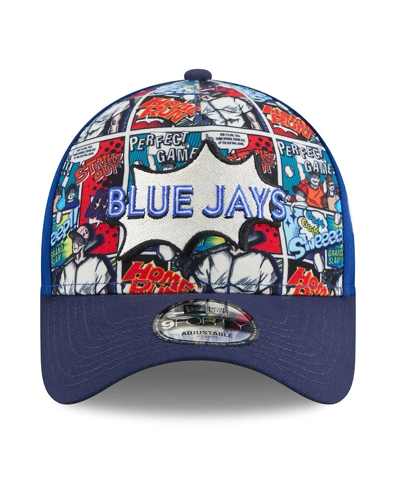 New Era Big Boys and Girls Royal/Navy Toronto Blue Jays 2025 Mlb Diamond Hero Edition A-Frame 9FORTY Adjustable Hat