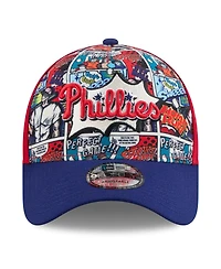 New Era Big Boys and Girls Red/Royal Philadelphia Phillies 2025 Mlb Diamond Hero Edition A-Frame 9FORTY Adjustable Hat