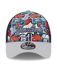 New Era Big Boys and Girls Navy/Gray New York Yankees 2025 Mlb Diamond Hero Edition A-Frame 9FORTY Adjustable Hat