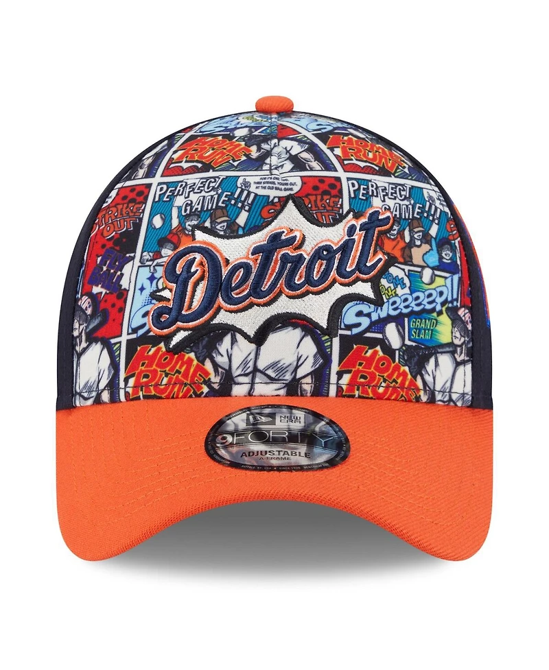 New Era Big Boys and Girls Navy/Orange Detroit Tigers 2025 Mlb Diamond Hero Edition A-Frame 9FORTY Adjustable Hat