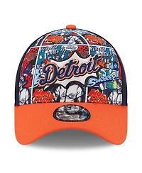 New Era Big Boys and Girls Navy/Orange Detroit Tigers 2025 Mlb Diamond Hero Edition A-Frame 9FORTY Adjustable Hat