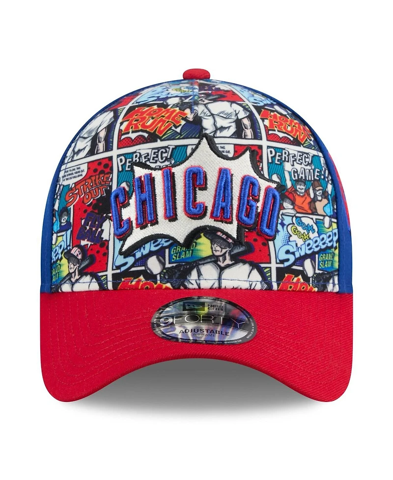 New Era Big Boys and Girls Royal/Red Chicago Cubs 2025 Mlb Diamond Hero Edition A-Frame 9FORTY Adjustable Hat