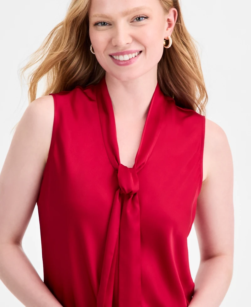Kasper Women's Tie-Neck Sleeveless Top, Regular & Petite
