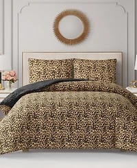 Juicy Couture Embossed Leopard Reverse To Royal Leopard 2-Pc. Comforter Set, Twin/Twin Xl