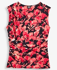 I.n.c. International Concepts Women's Pleated-Shoulder Sleeveless Ruched Top, Macy's Exclusive