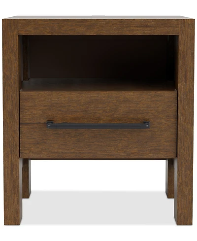 Davie Cracked Oak 1 Drawer Nightstand